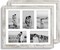 11x14 Picture Frame Set of 2 – Distressed White Wood with Real Glass, Collage Style for Five 4x6 Photos (with Mat) or Single 11x14 Photo (without Mat), Wall Gallery Display